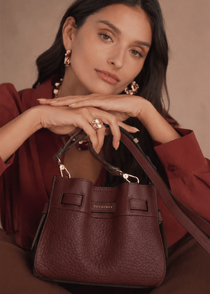 Blossom Small Shoulder Bag in Burgundy from POURCHET at Edito Boutique