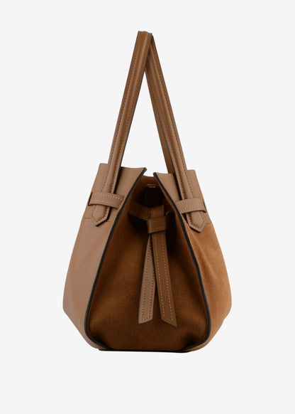 Blossom Suede Bag in Camel from POURCHET at Edito boutique
