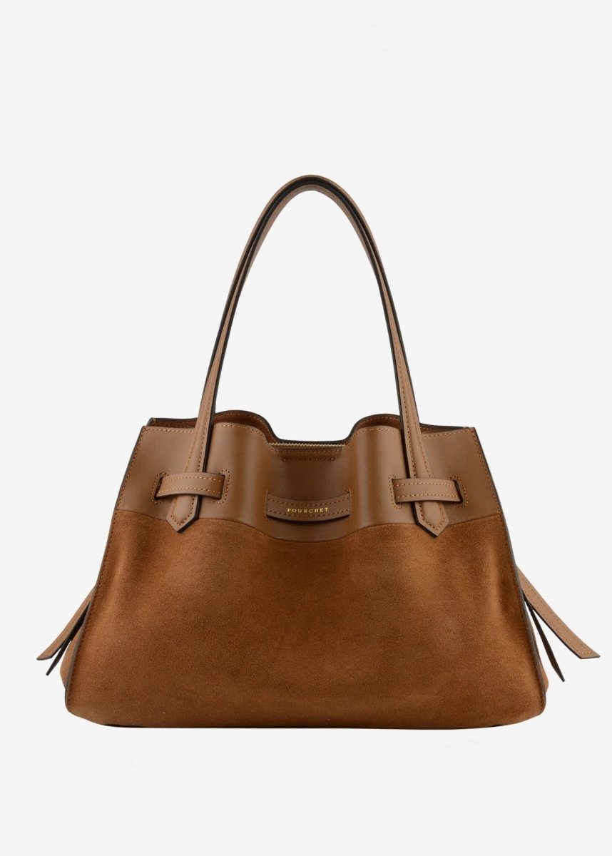 Blossom Suede Bag in Camel from POURCHET at Edito boutique