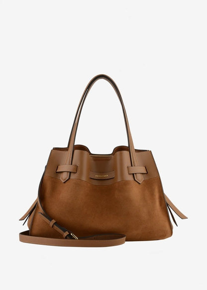 Blossom Suede Bag in Camel from POURCHET at Edito boutique