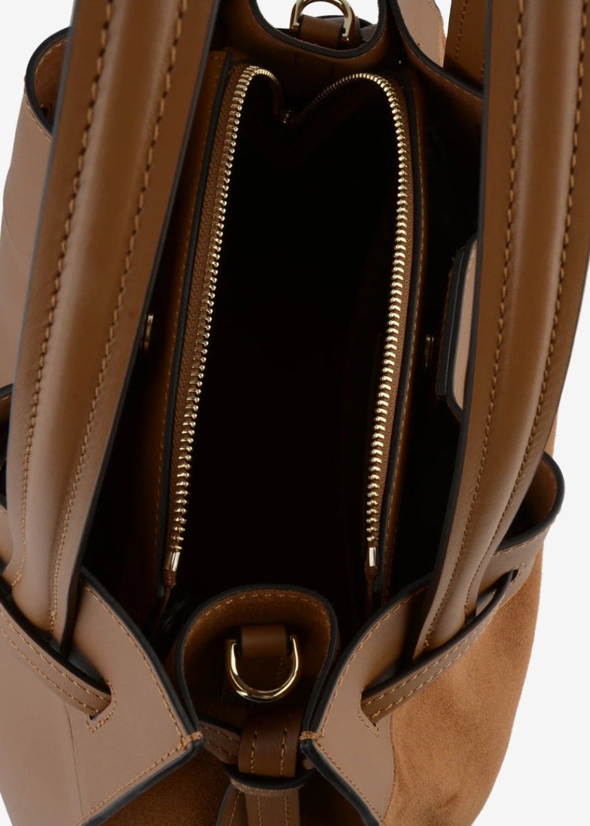Blossom Suede Bag in Camel from POURCHET at Edito boutique