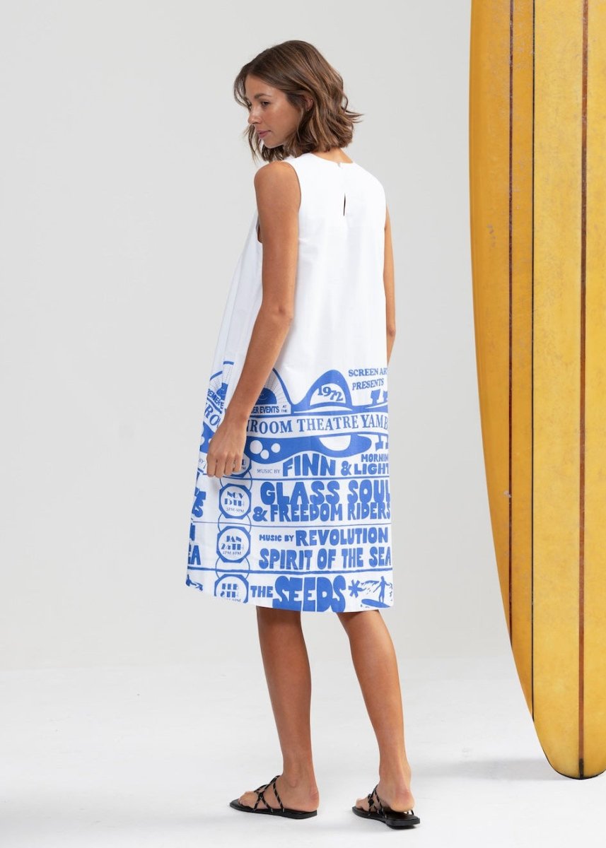 Blue Crush Shift Dress in Yamba from BINNYWEAR at Edito boutique