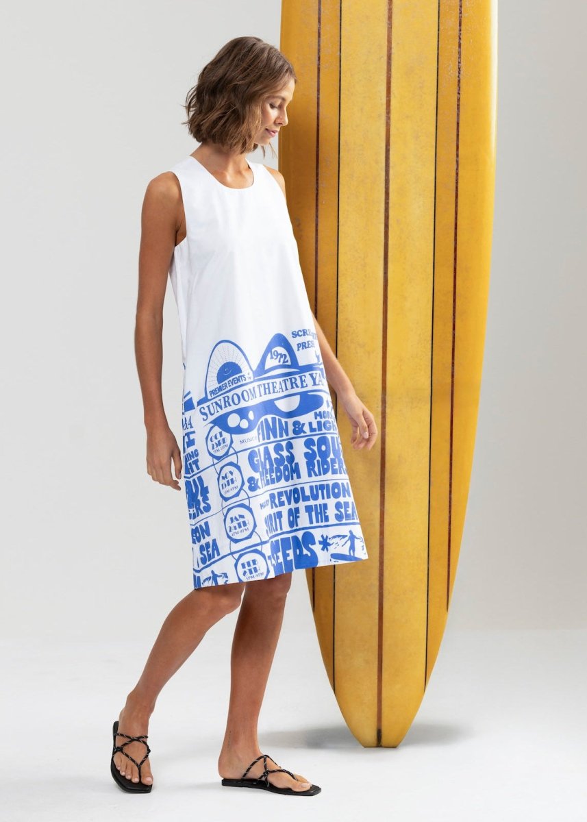 Blue Crush Shift Dress in Yamba from BINNYWEAR at Edito boutique
