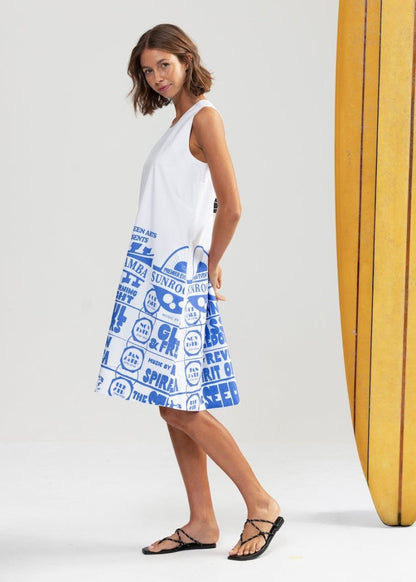 Blue Crush Shift Dress in Yamba from BINNYWEAR at Edito boutique