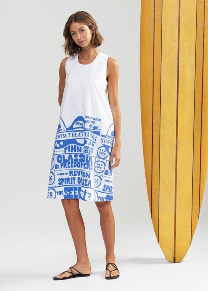 Blue Crush Shift Dress in Yamba from BINNYWEAR at Edito boutique