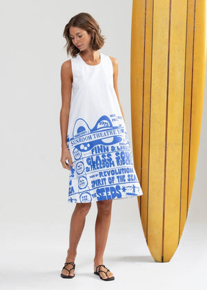 Blue Crush Shift Dress in Yamba from BINNYWEAR at Edito boutique