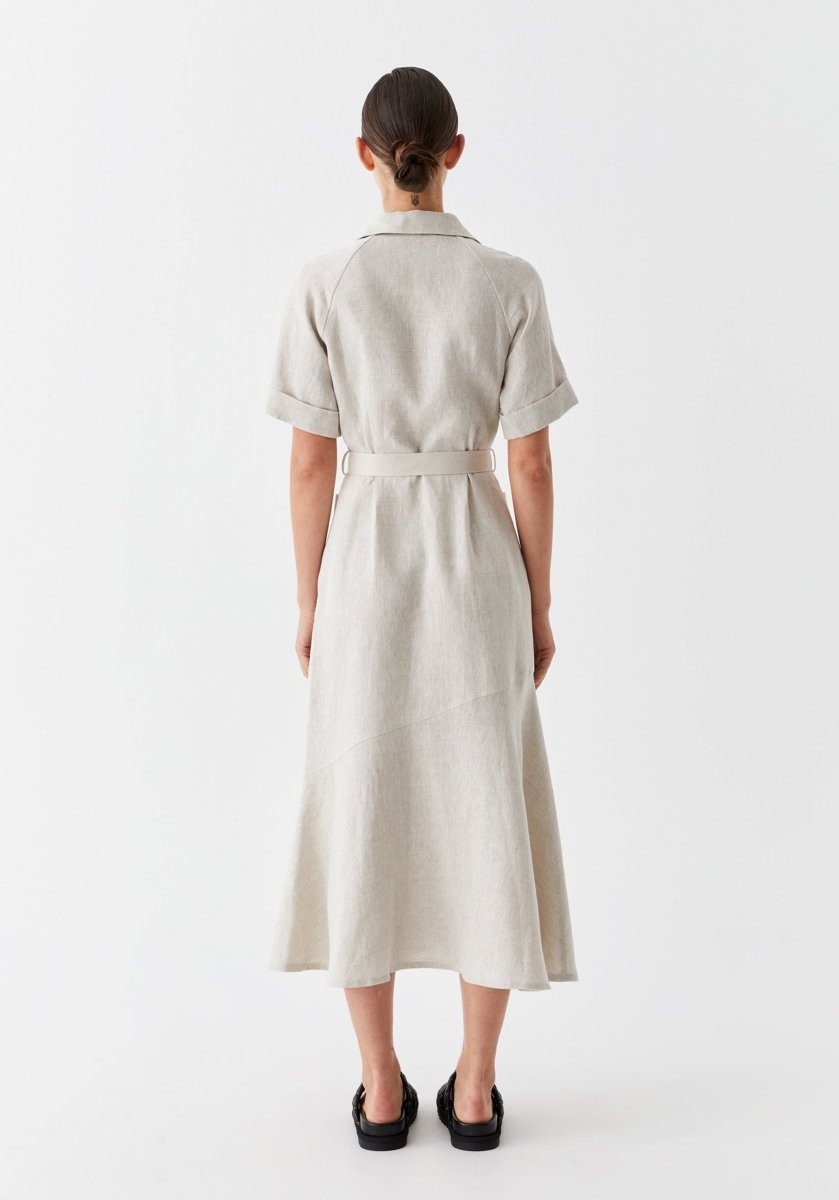 Bodhi Linen Shirt Dress in Natural from MORRISON at Edito boutique