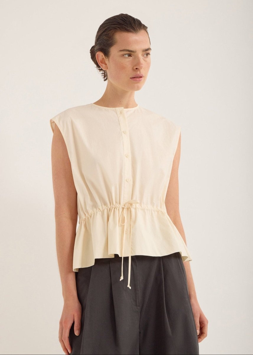 Bonne Crushed Cotton Top in Berg from JAC + JACK at Edito Boutique