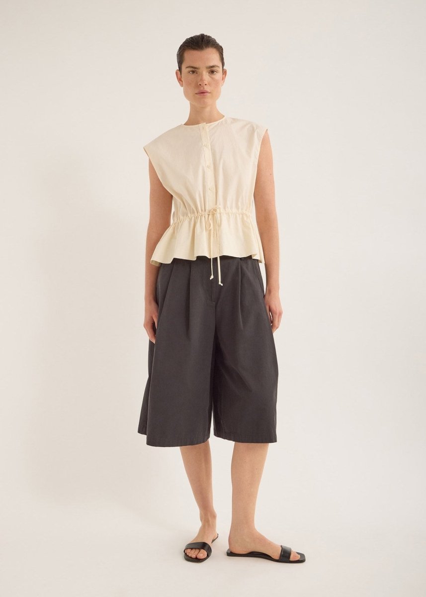 Bonne Crushed Cotton Top in Berg from JAC + JACK at Edito Boutique
