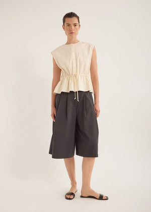 Bonne Crushed Cotton Top in Berg from JAC + JACK at Edito Boutique