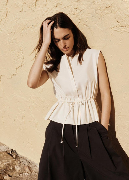 Bonne Crushed Cotton Top in Berg from JAC + JACK at Edito Boutique