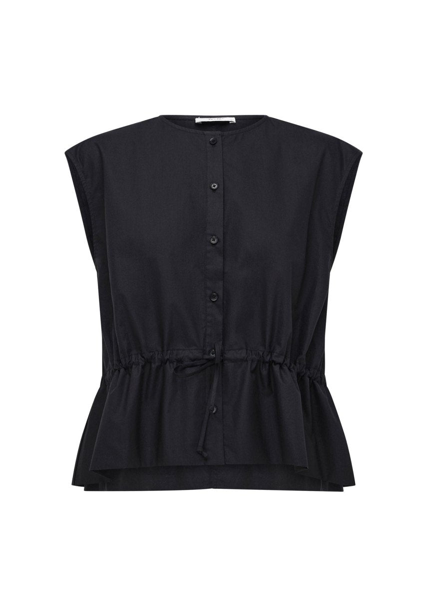 Bonne Crushed Cotton Top in Inkwell from JAC + JACK at Edito Boutique