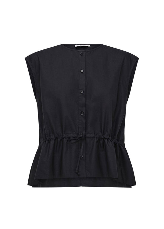 Bonne Crushed Cotton Top in Inkwell from JAC + JACK at Edito Boutique