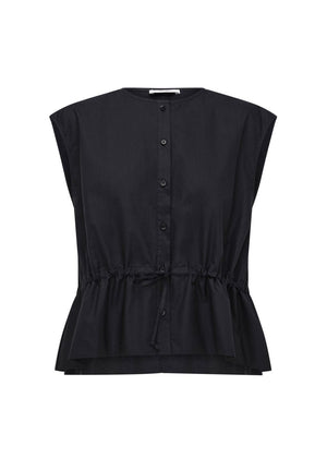 Bonne Crushed Cotton Top in Inkwell from JAC + JACK at Edito Boutique