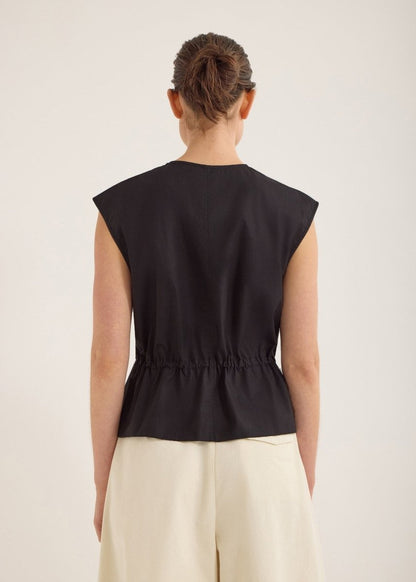 Bonne Crushed Cotton Top in Inkwell from JAC + JACK at Edito Boutique