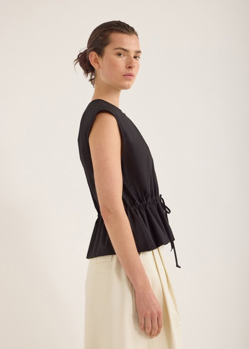 Bonne Crushed Cotton Top in Inkwell from JAC + JACK at Edito Boutique