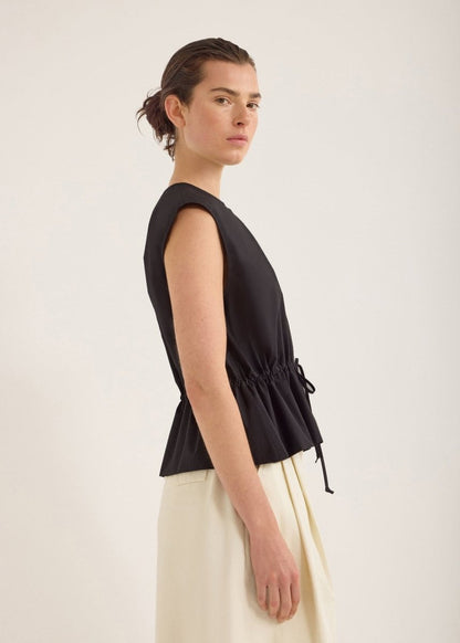Bonne Crushed Cotton Top in Inkwell from JAC + JACK at Edito Boutique