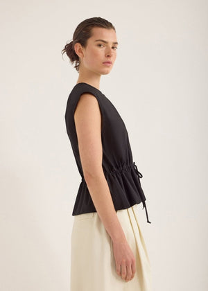 Bonne Crushed Cotton Top in Inkwell from JAC + JACK at Edito Boutique