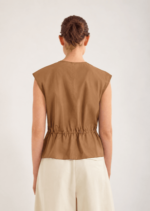 Bonne Crushed Cotton Top in Saffa from JAC + JACK at Edito Boutique