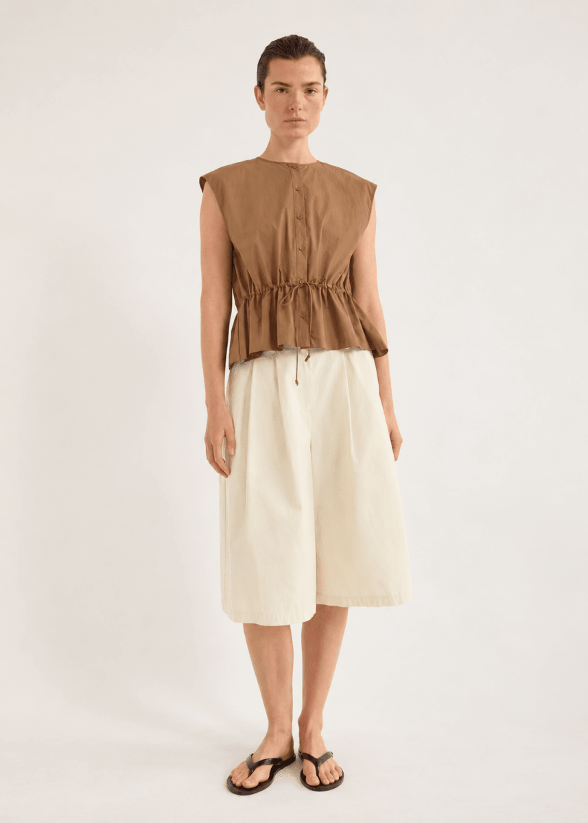 Bonne Crushed Cotton Top in Saffa from JAC + JACK at Edito Boutique