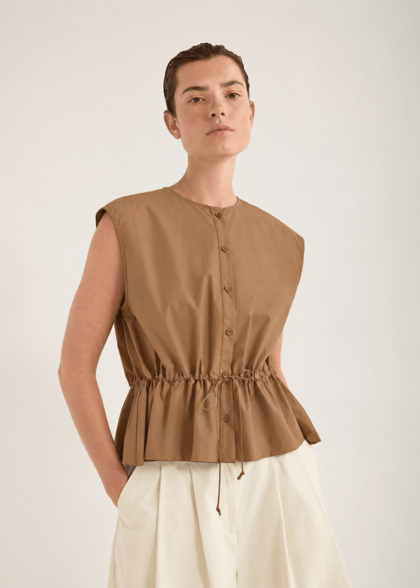 Bonne Crushed Cotton Top in Saffa from JAC + JACK at Edito Boutique