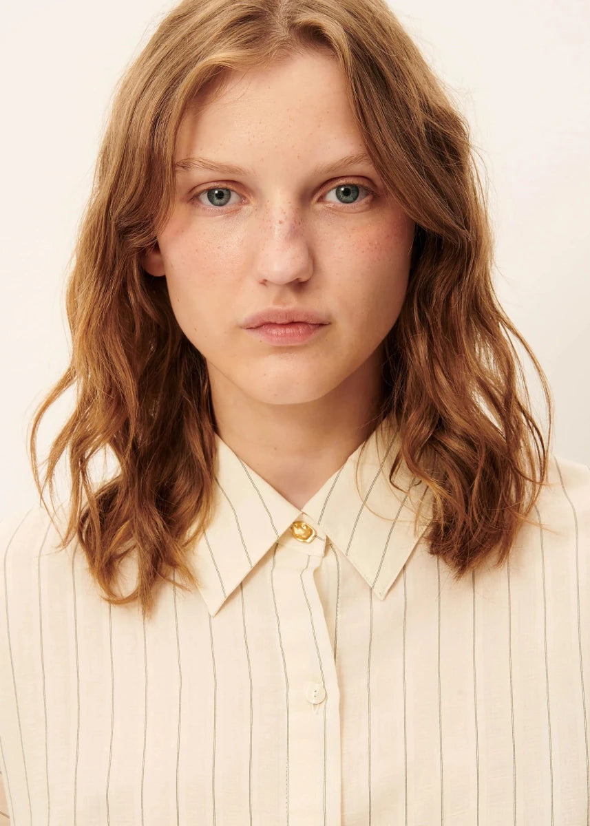 Botan Shirt in Milkyblack from SESSUN at Edito boutique