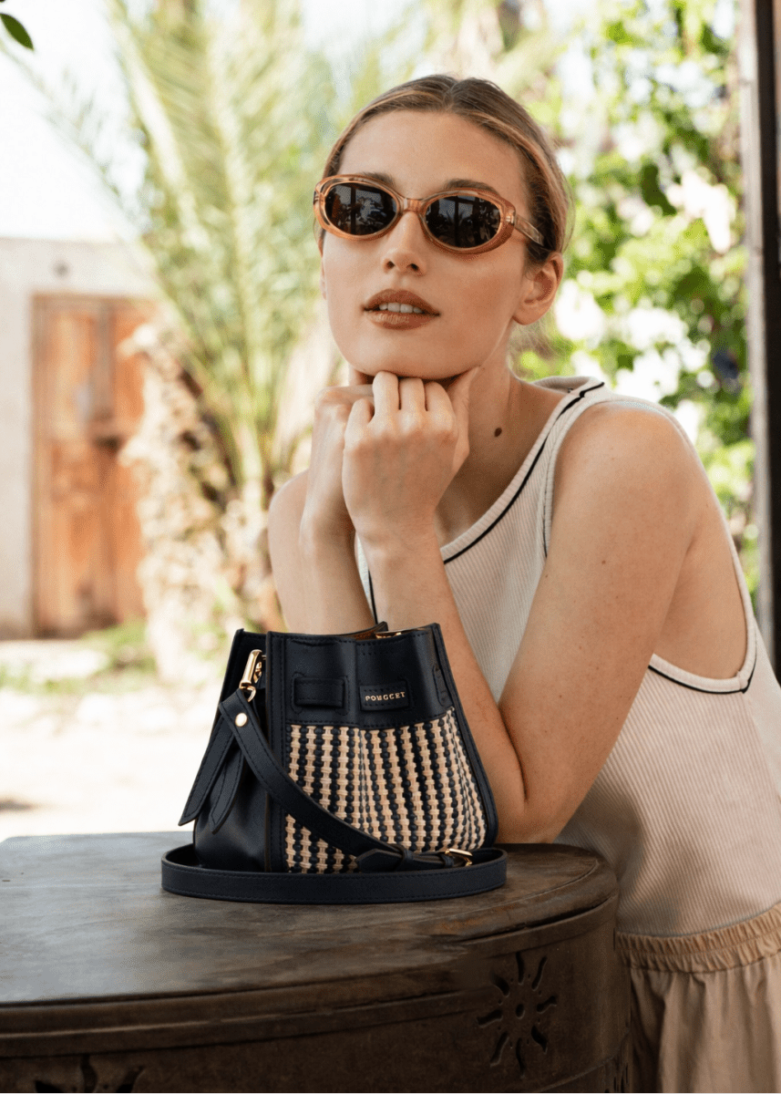 Braided Blossom Bag in Navy from POURCHET at Edito boutique