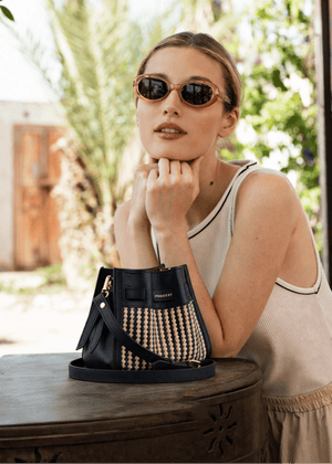 Braided Blossom Bag in Navy from POURCHET at Edito boutique