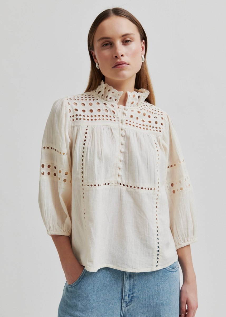 Brunie Blouse in Ecru from SECOND FEMALE at Edito boutique