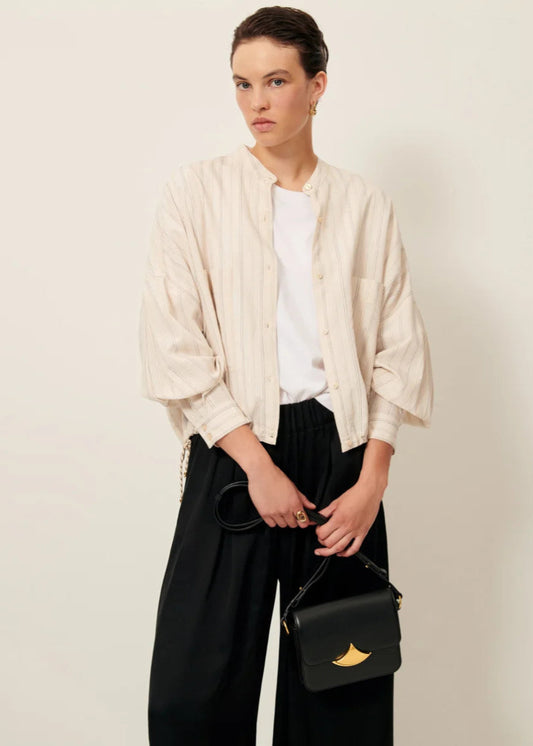 Cadaques Shirt in Milkyblack from SESSUN at Edito boutique