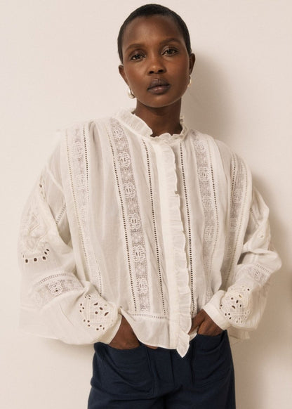 Calie Shirt in White from HARTFORD at Edito Boutique