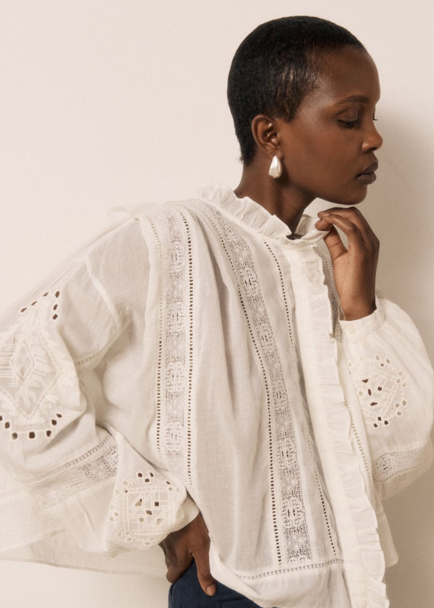Calie Shirt in White from HARTFORD at Edito Boutique