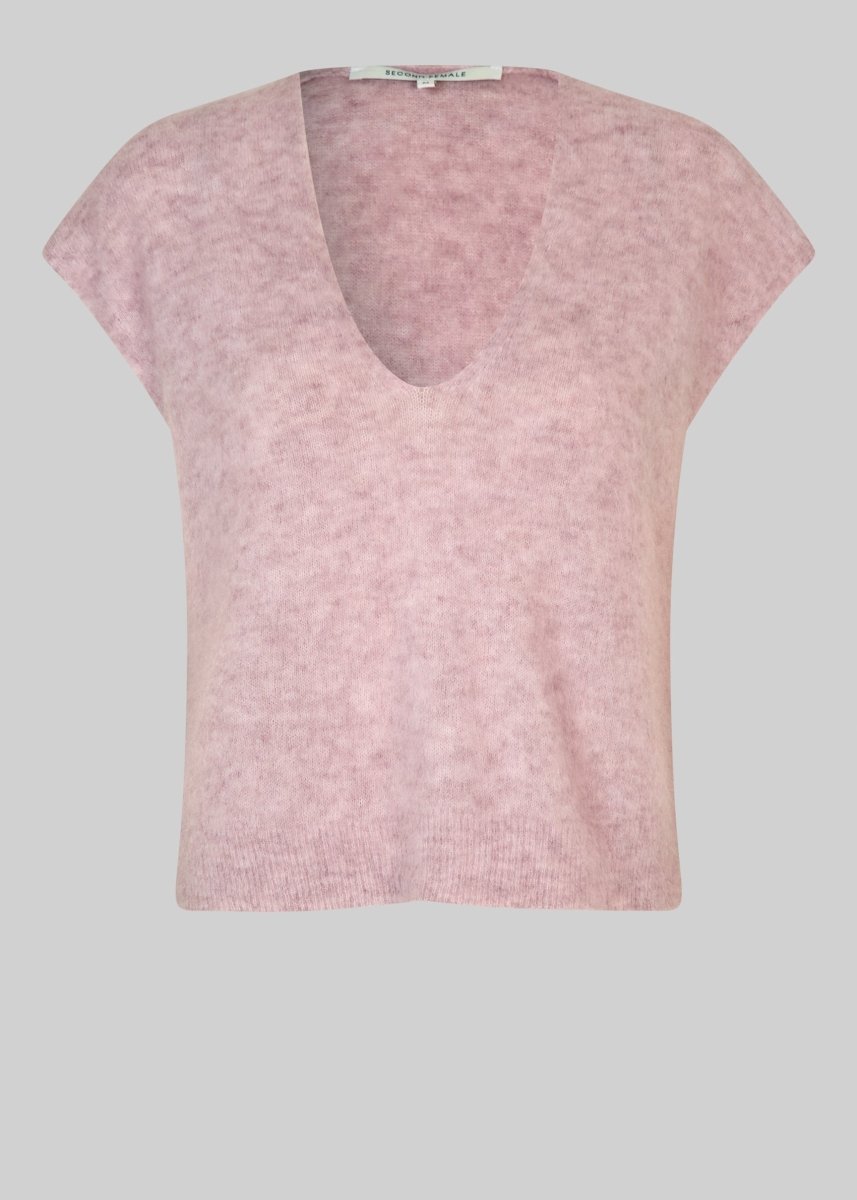 Camryn Knit Vest in Rose from SECOND FEMALE at Edito boutique