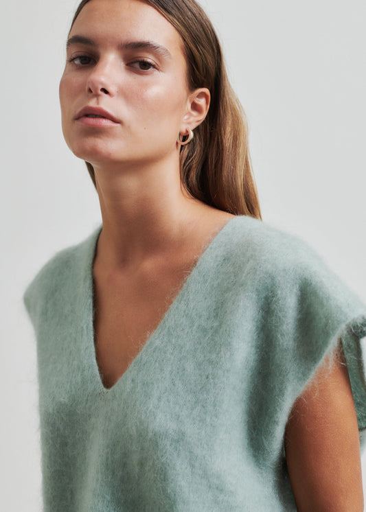 Camyrn Knit Vest in Slate Green from Second Female