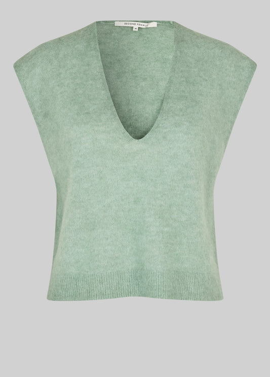 Camyrn Knit Vest in Slate Green from Second Female