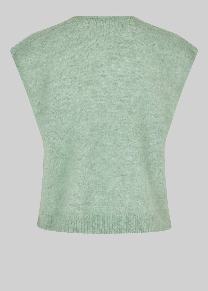 Camyrn Knit Vest in Slate Green from SECOND FEMALE at Edito boutique