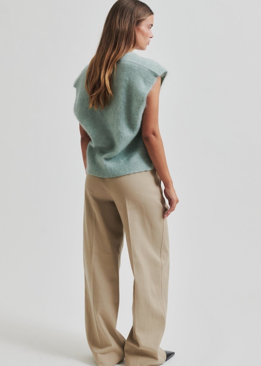 Camyrn Knit Vest in Slate Green from SECOND FEMALE at Edito boutique