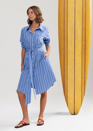 Cap Byron Shirt Dress in Stripe from BINNYWEAR at Edito boutique