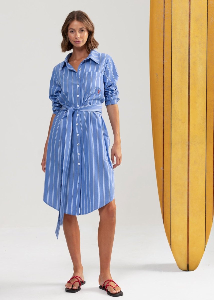Cap Byron Shirt Dress in Stripe from BINNYWEAR at Edito boutique
