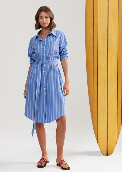 Cap Byron Shirt Dress in Stripe from BINNYWEAR at Edito boutique