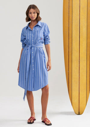 Cap Byron Shirt Dress in Stripe from BINNYWEAR at Edito boutique