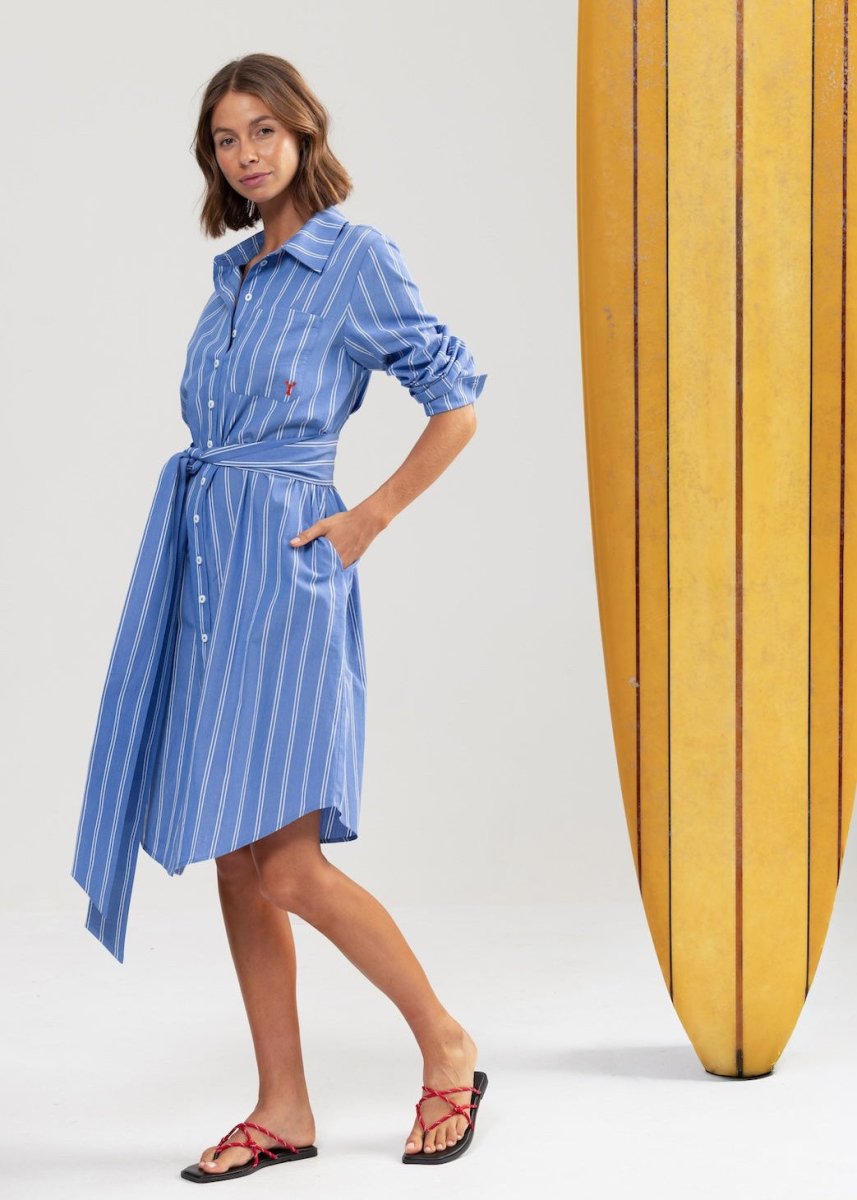 Cap Byron Shirt Dress in Stripe from BINNYWEAR at Edito boutique