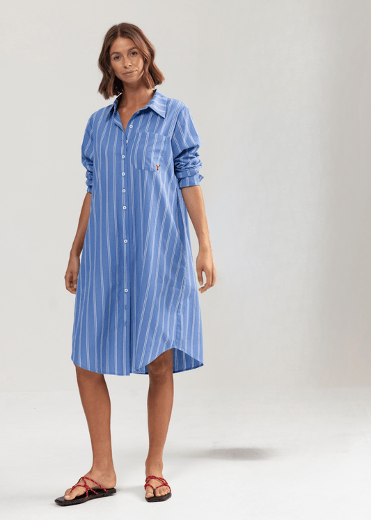 Cap Byron Shirt Dress in Stripe from BINNYWEAR at Edito boutique