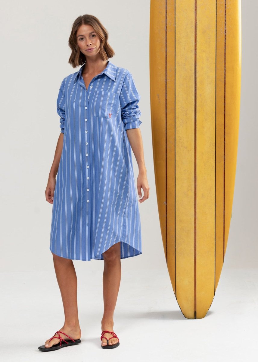 Cap Byron Shirt Dress in Stripe from BINNYWEAR at Edito boutique