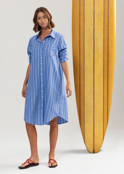 Cap Byron Shirt Dress in Stripe from BINNYWEAR at Edito boutique