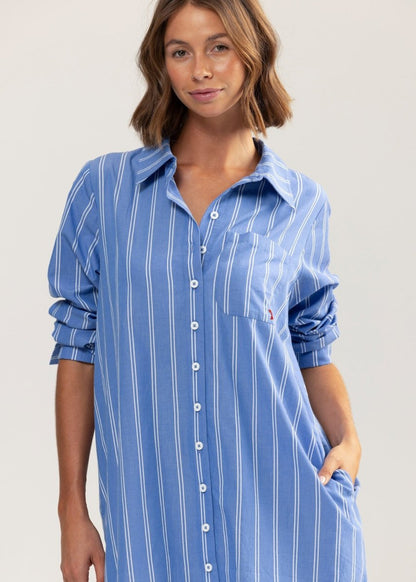 Cap Byron Shirt Dress in Stripe from BINNYWEAR at Edito boutique
