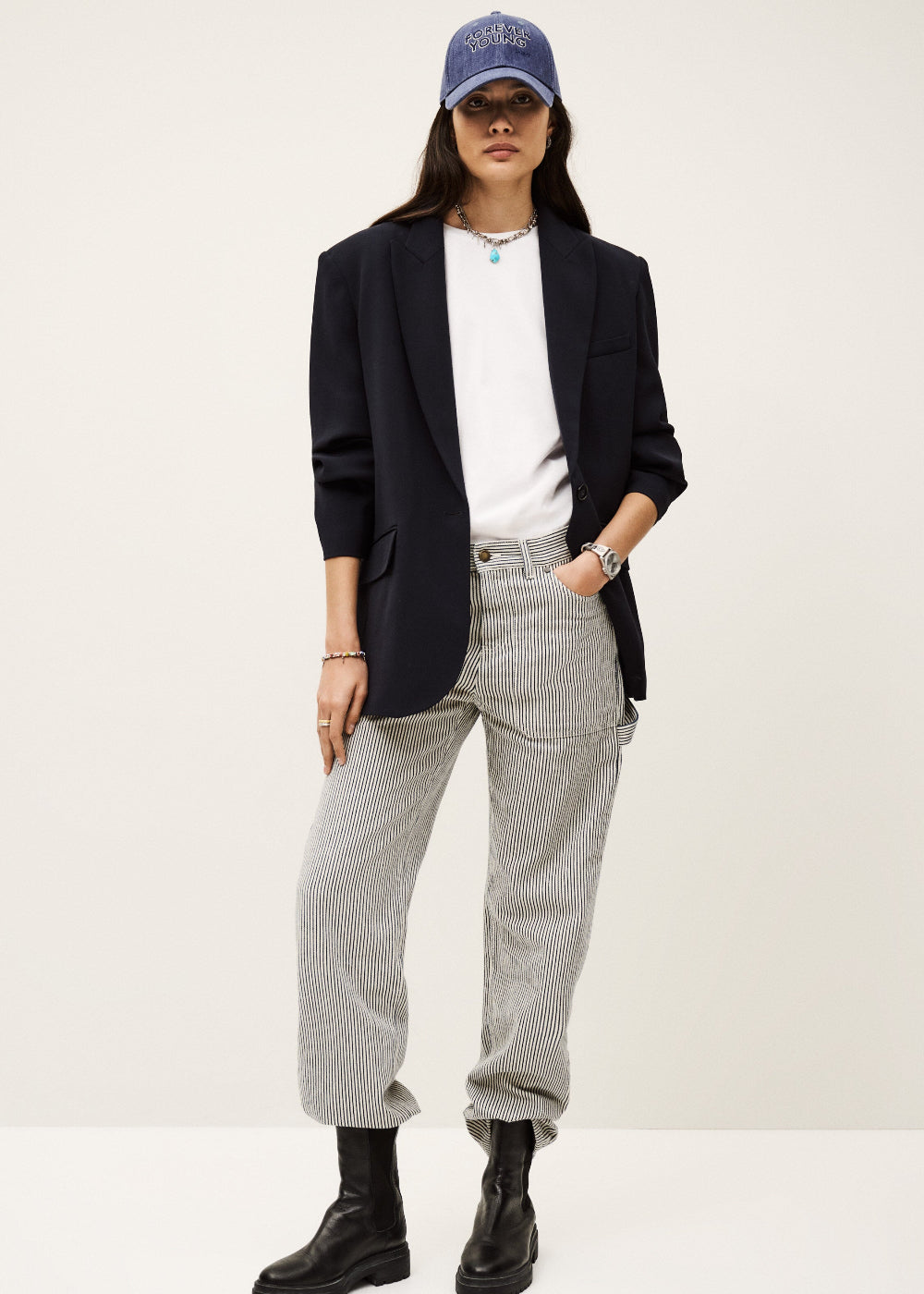 Carpenter Wide Pants in Pinstripe from Ba&sh
