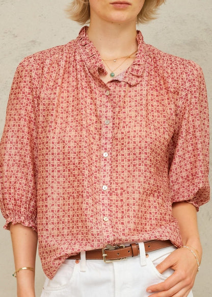 Cassia Print Top in Pink from M.A.B.E at Edito boutique
