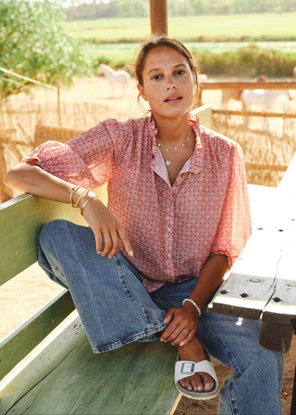 Cassia Print Top in Pink from M.A.B.E at Edito boutique