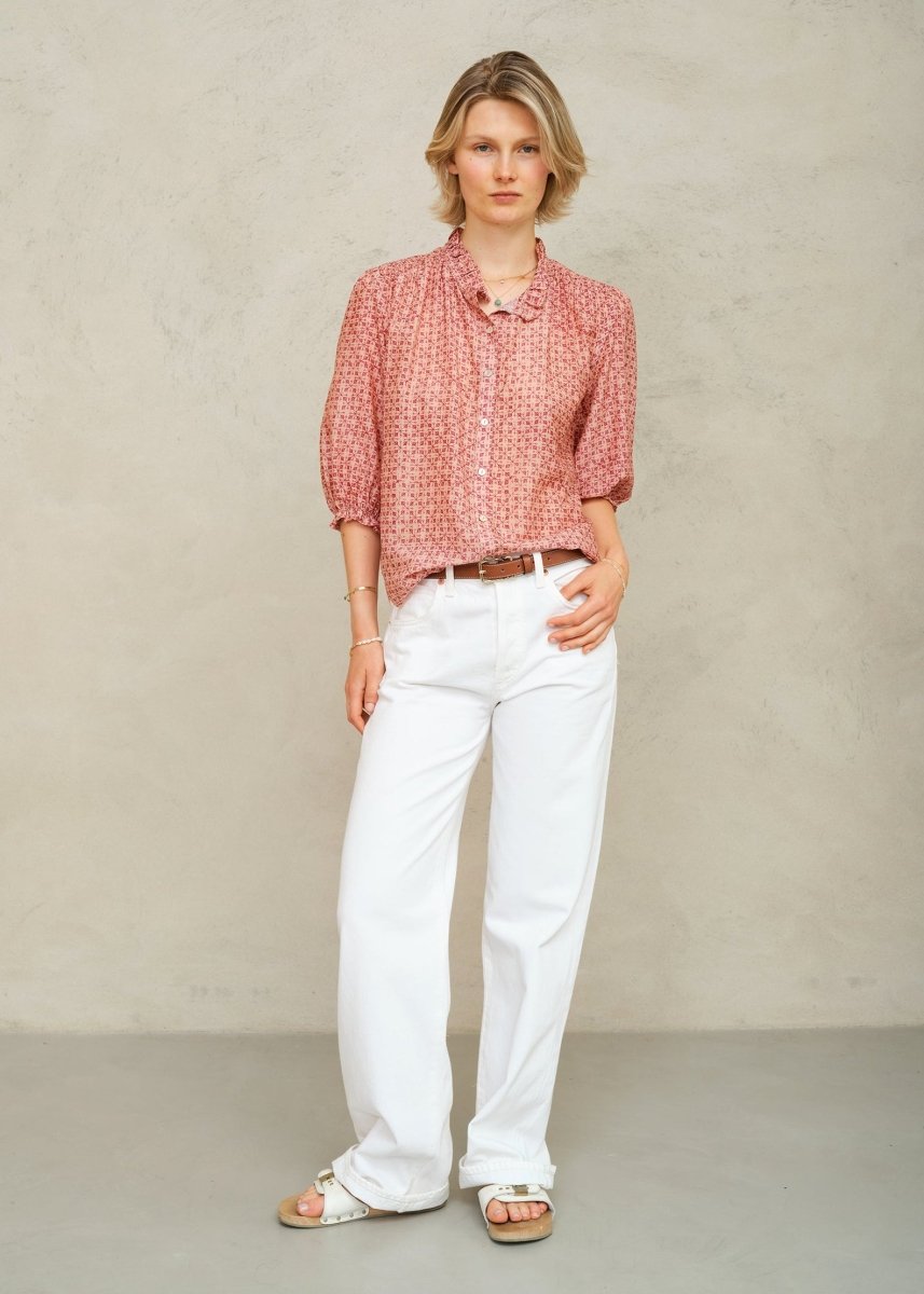 Cassia Print Top in Pink from M.A.B.E at Edito boutique